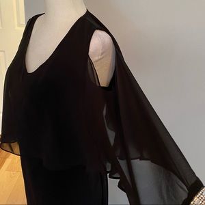 Glamour Nights stunning black crystal cape dress